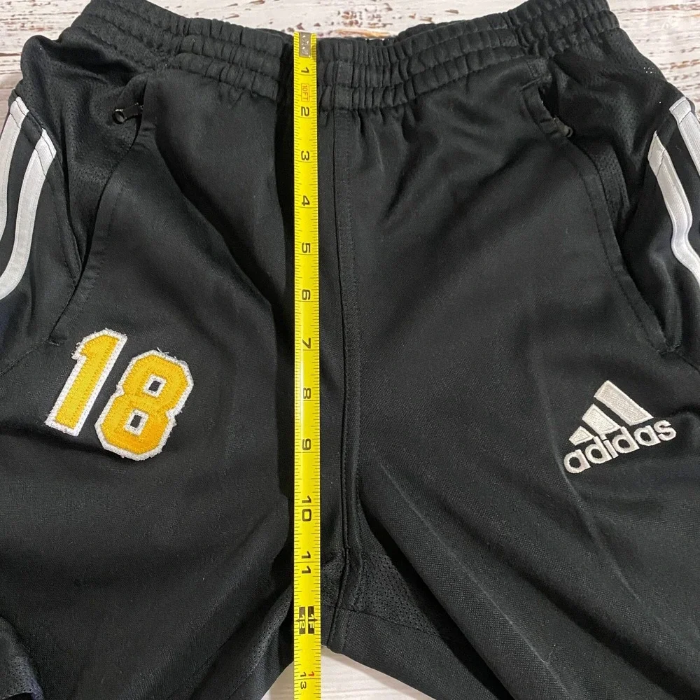 Adidas Black Athletic Track Jogger Pants Classic‎ 3-Stripes #18 Men's Size Small
